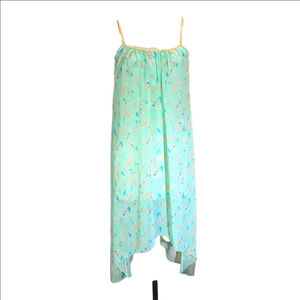 Analogy Seafoam Green Hi-Lo hem Dress Spaghetti Straps Short Under-Lining Size M